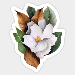 Magnolia with leaves Sticker